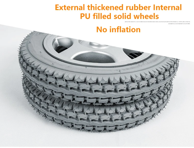 Rear 12 Inch Rubber Solid Motorized Wheelchair Accessories Wheels Tyres