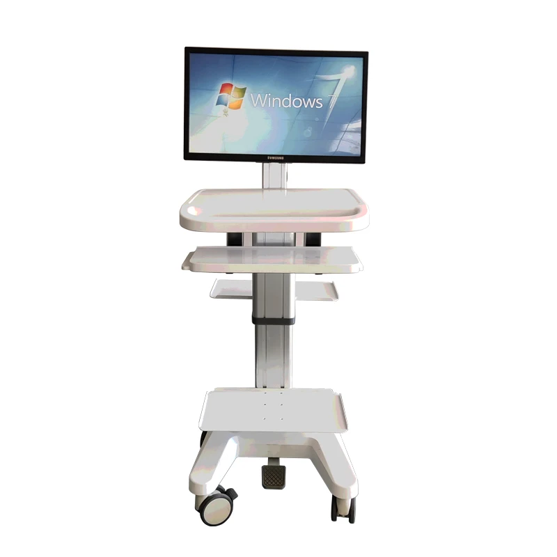 New Pattern Doctor Check-in Cart Nursing Cart Computer Trolly with Wheels and Keyboard Tray