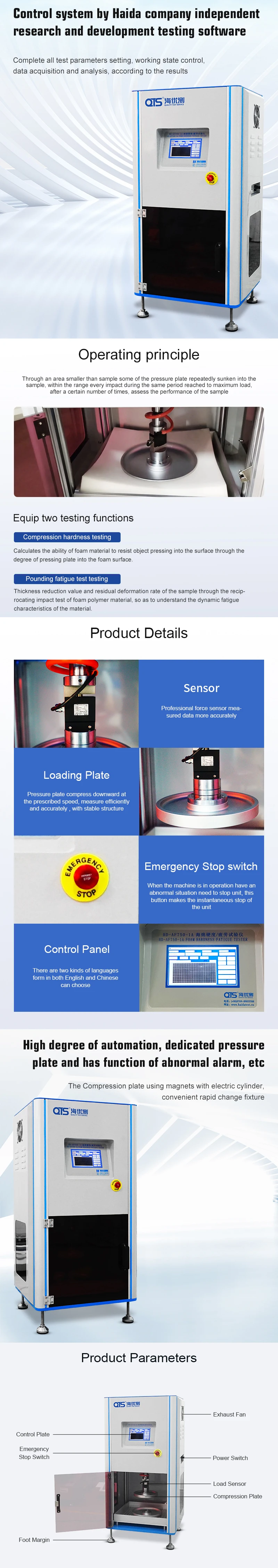 Automatic Computerized IFD Foam Compression Testing Machine