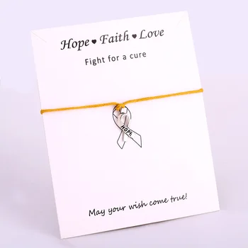 Manufacturer Faith hope love ribbon custom logo diabetes type 1 type 2 breast cancer awareness ribbon charm bracelets