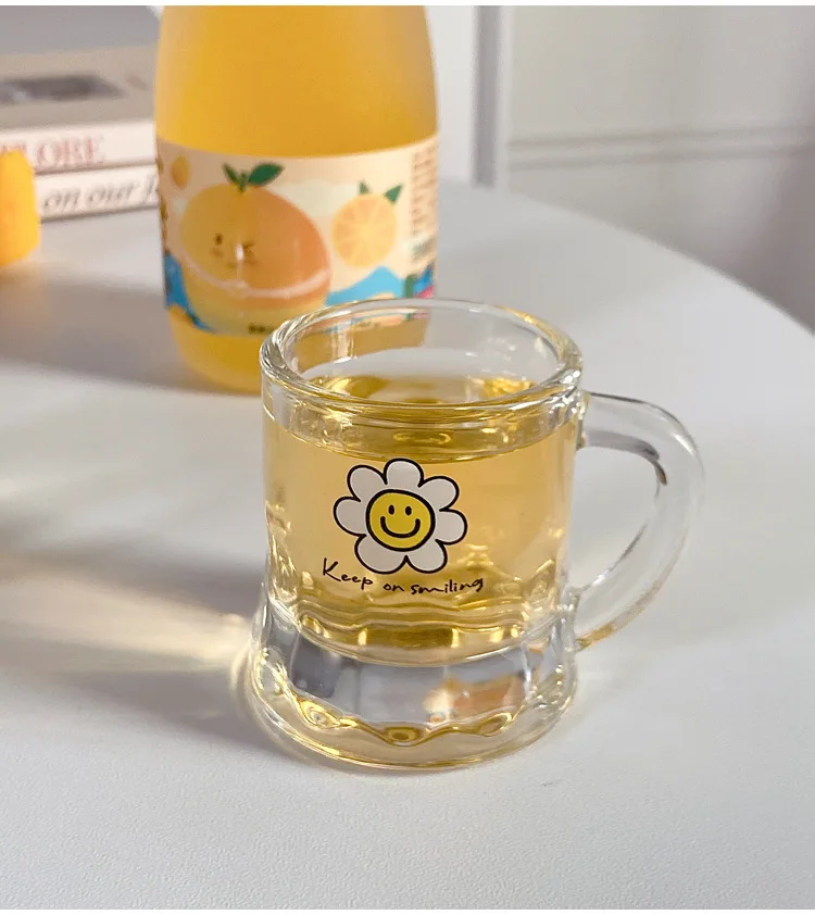 lelyi korean ins glass cup smiley