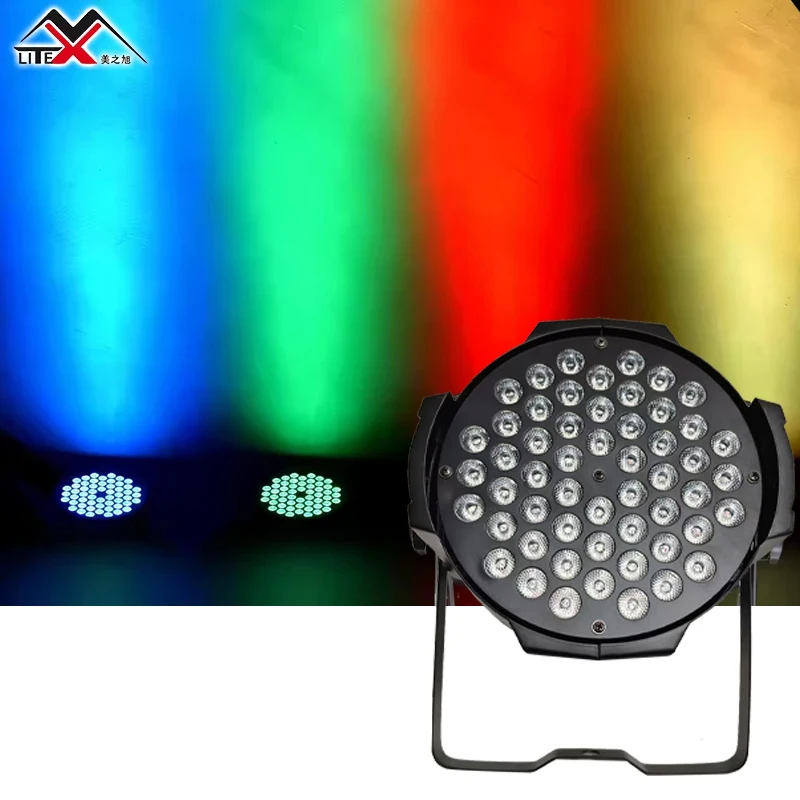 Guangzhou Dmx RGB 3in1 Full Color 54x3W Flat Led Par Lighting Equipment Remote Control Projection Lights for Stage Lighting