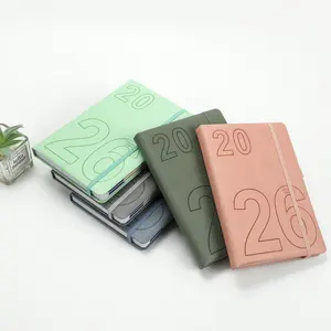 A5 Hardcover Planner Custom Diary Printing Leather Daily Weekly Monthly Planner 2026 Diary 365-day Plannerbook