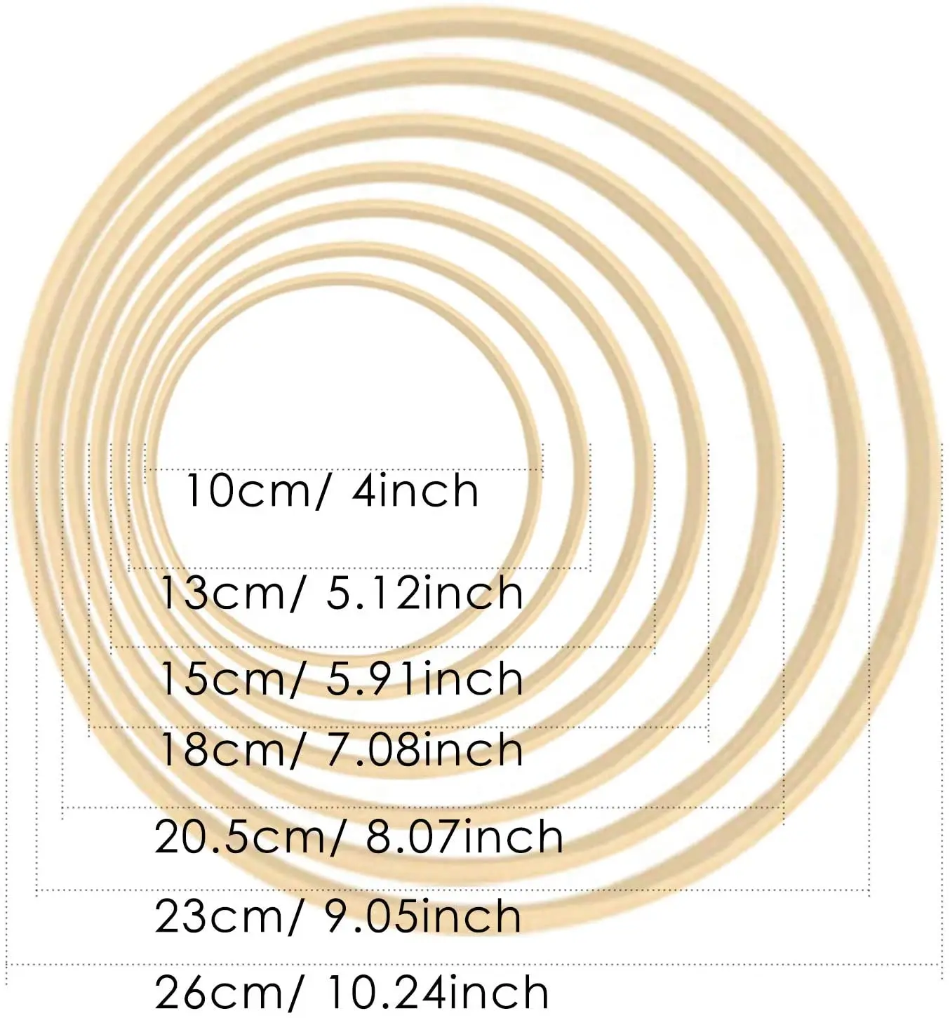 Wood Bamboo Floral Hoop Wreath Macramé Craft Hoop Anneaux 12 Pièces 4 Wood Bamboo Floral Hoop Wreath Macramé Craft Hoop Anneaux 12 Pièces 4