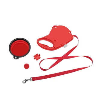 3 in 1 dog leash with built-in water bottle and trash bags Portable pet leash for dogs