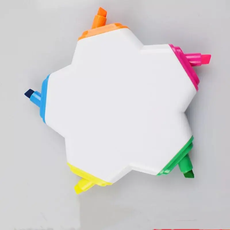 Пользовательский логотип пятизвездочная Нетоксичная Радужная многоцветная маркерная ручка