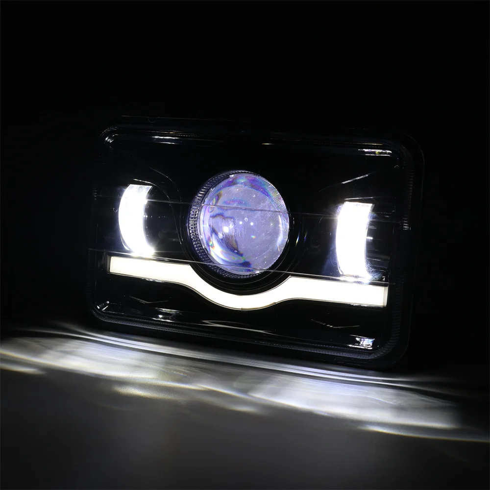 product tiypeor 5inch motorcycle truck front square led headlight with high low beam drl replacement for cherokee limited sport utility-5