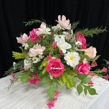 Promise Will You Marry Me Flower Decoration Wealthy Peony Artificial Flower Runner Wedding Background