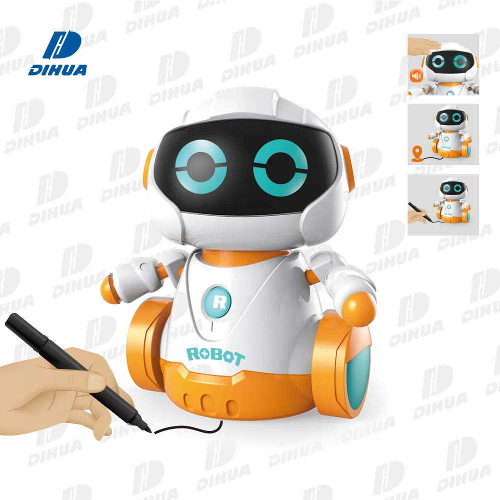 DIY Line Follower Robot Kids Toy Robots Technology Educational Inductive Robot Toy Trajectory Walk Function With Led Light
