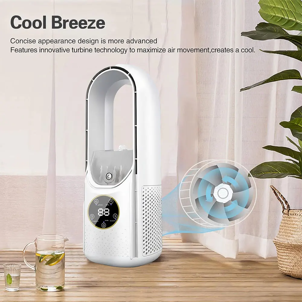 Small Quiet Bladeless Table Fan For Household Use Silent Table Fan With