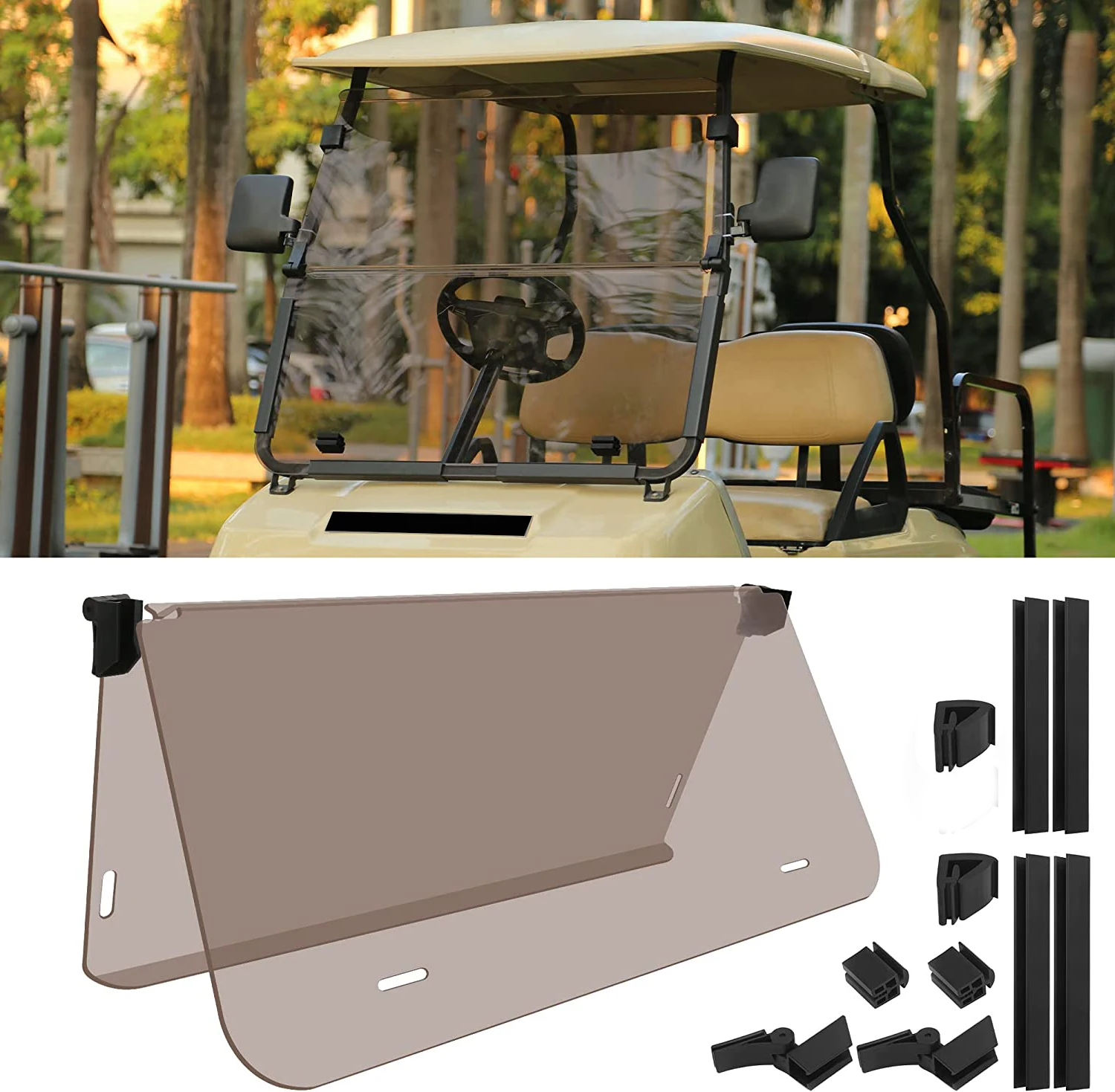 Dot Approved Pc Golf Cart Windshield For Club Car Ds 1982-2000 Models ...