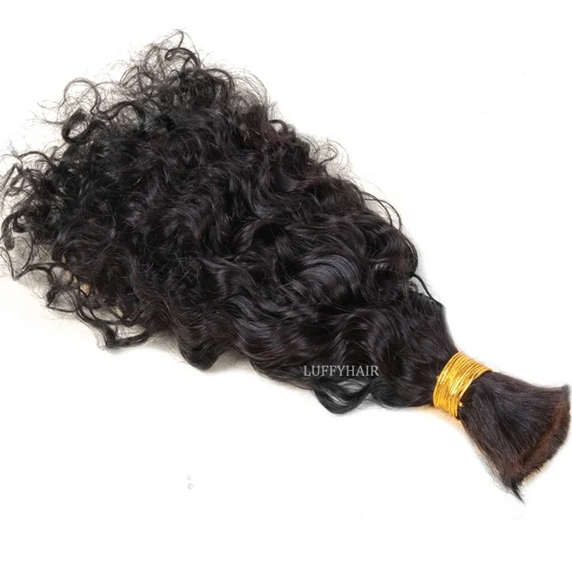 Capelli umani ondulati bagnati, in massa, proporzione più lunga, treccia umana, brasiliana Remy, riccia sciolta_voghion.com