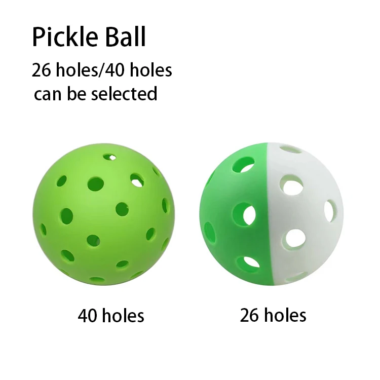 Custom 26 40 Holes 72 74mm High-strength Non-cracking Pickleball  Factory Wholesale TPE PE Pickle Ball Practice Pickle Balls factory