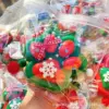 Green background-180g-christmas cat paw