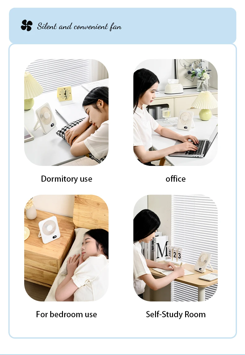 Plastic Table Fan, Portable, USB, 1200mAh, Brushless - detail 26
