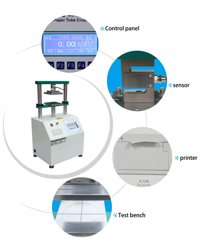 High Quality Paper Cylinder Compressive Strength Testing Machine Paper Tube Compressive Test Equipment