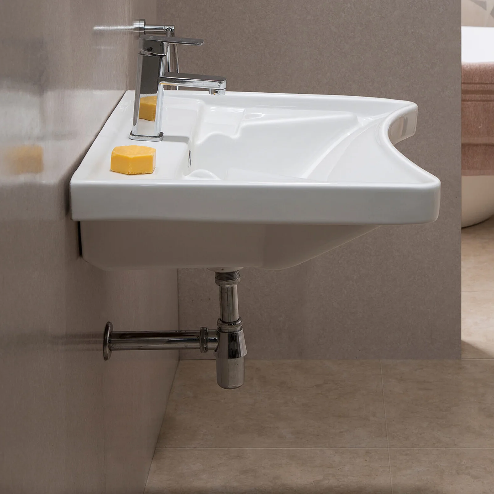 Framed Wall Mounted Sink Grab Lavatory Secure Lavabo Wall Mounted Open