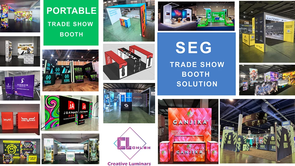 Tejava Exhibit Booth Backlit SEG 10x20 Trade Show Booths Display Wall Exhibit Booth ...