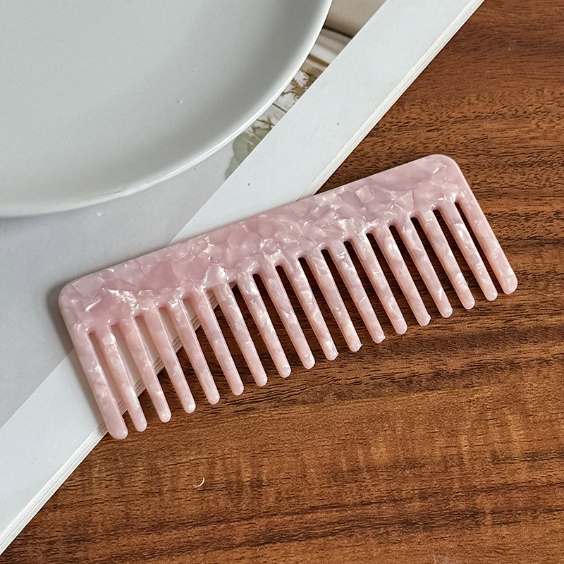 Оптовая продажа высокое качество простой розовый большой женский Ацетатный гребень для волос и
