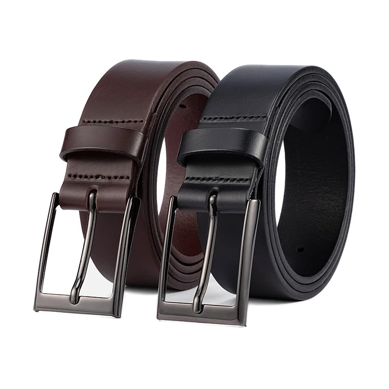 high quality pin buckle vegetable tanned cowhide genuine leather men belts