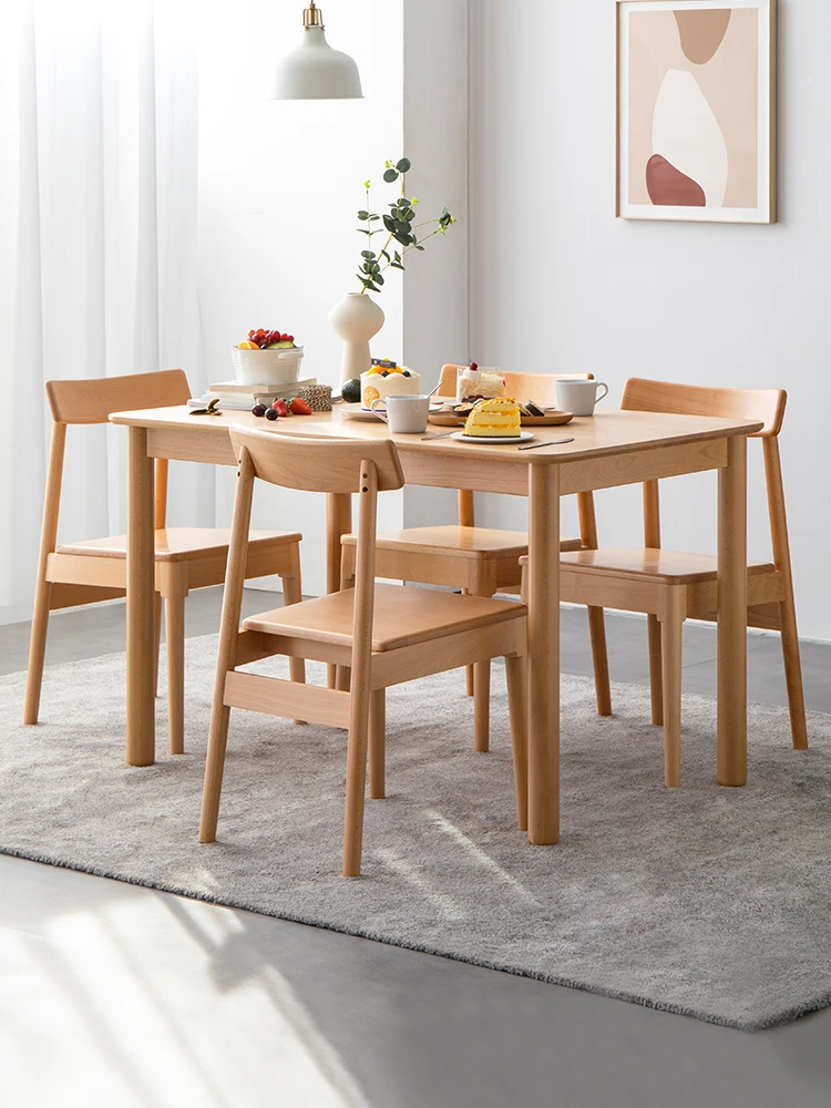 F6111 Simple Modern Nordic Style Solid Beech Wood Dining Room Furniture ...