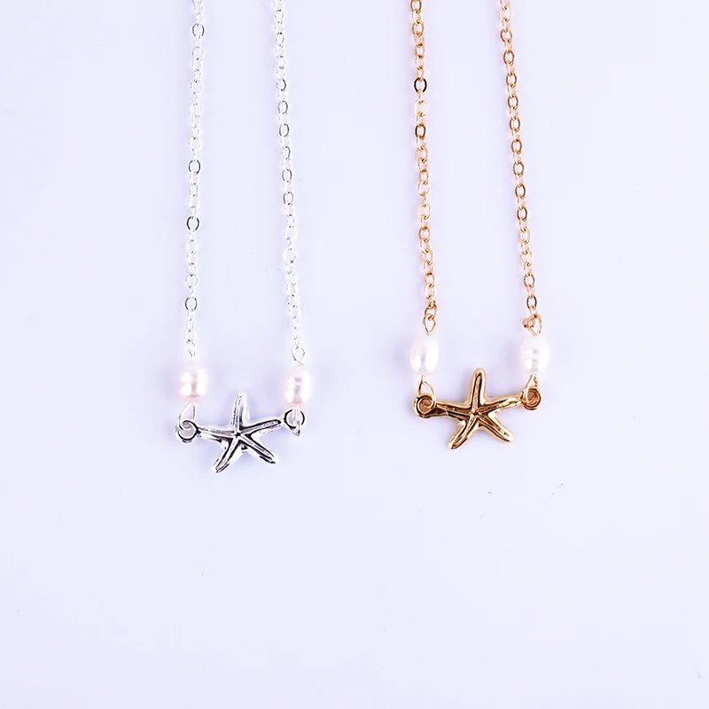 Simple Beach Foot Decoration Manual Tassel Five Pointed Star Foot Chain Starfish Pearl Anklet Accessories