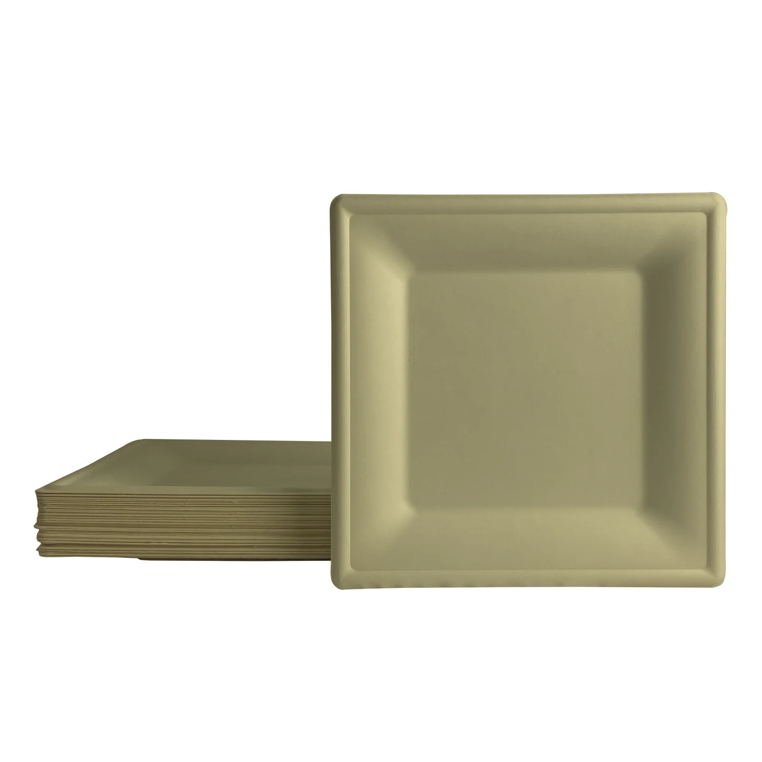 Compostable Sugarcane Square Plates 8 Inch Disposable Dinner Plate
