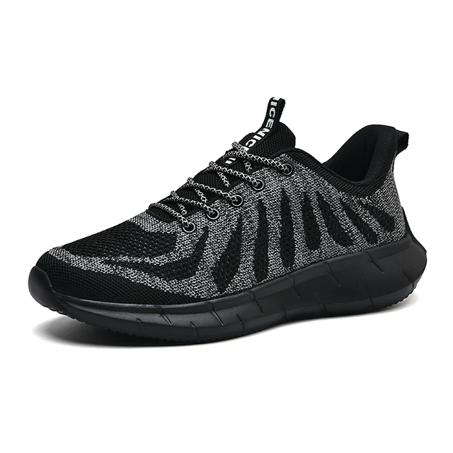 New design men's casual flying weaving sports shoes walking style sneakers for men's breathable sports running shoes