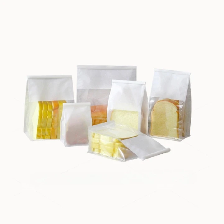 Custom Clear LDPE Material Plastic Bag for Toast Bread Packaging Transparent Bakery Wicket with Heat Seal Handle