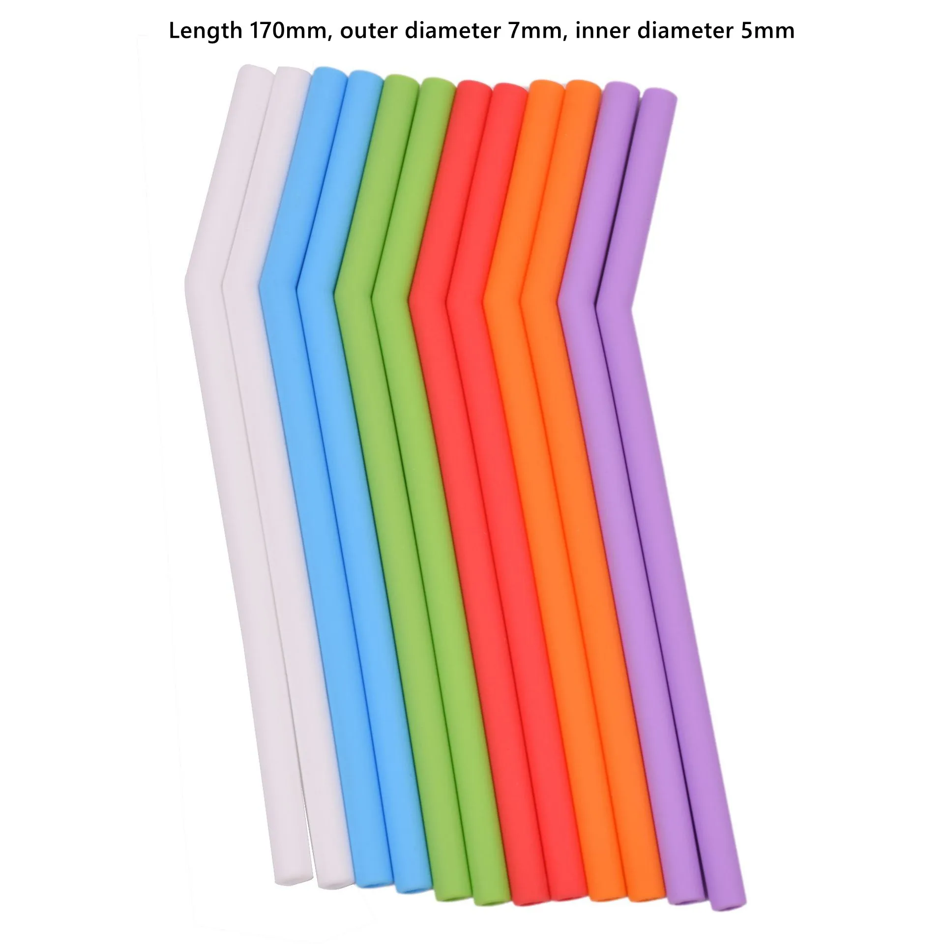 Hot Selling 170mm Silicone Straws Colorful Silicone Straws Set Can Be