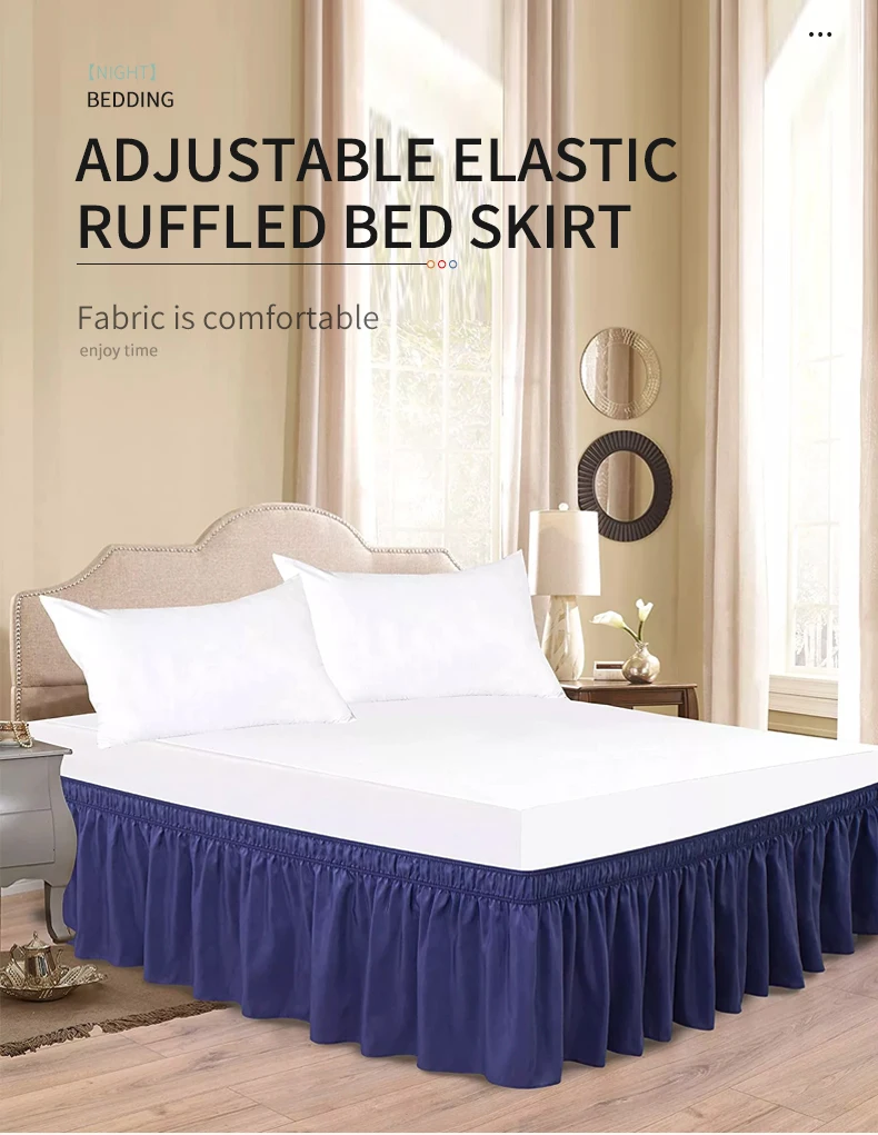 Wholesale High Quality In Stock King Size Adjustable Elastic Ruffled