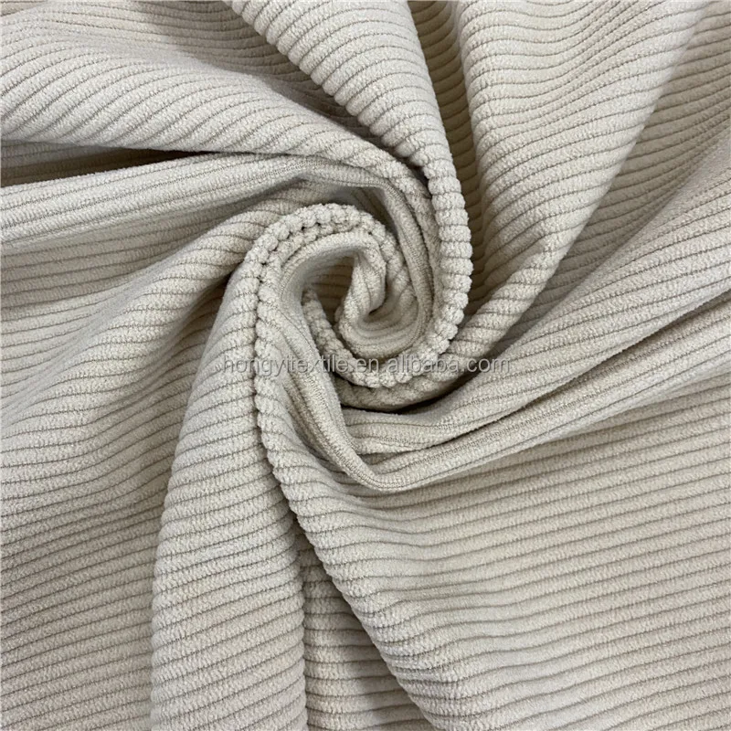 Фабричное производство, Вельветовая ткань из 100% полиэстера в полоску, 20 валов