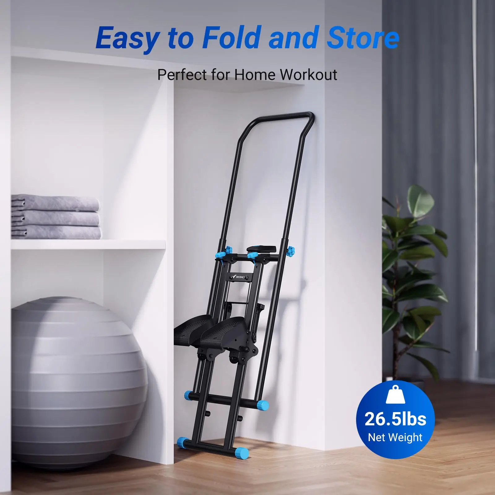 Newest Vertical Climber Machine Folding Cardio Exercise Climber with Extended Step Range Stair Stepper for Home Gym Exercise
