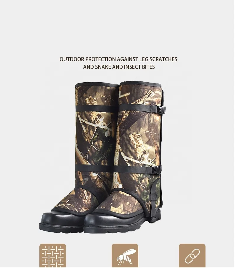 Camo Men and Women Hunting Camping Hiking Anti Biter Proof Snake Gaiter Leggings Bite Protection Chaps with S and L Size