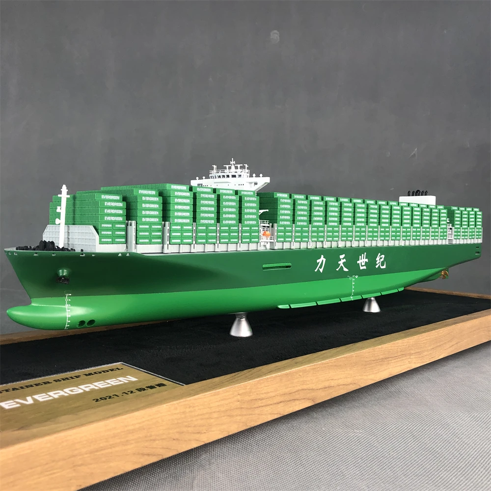 【A】O.A.S 65cm Container Ship Model Factory Logistics Present Beautiful Decoration Pattern Painting Type Craft Furniture Home Decor