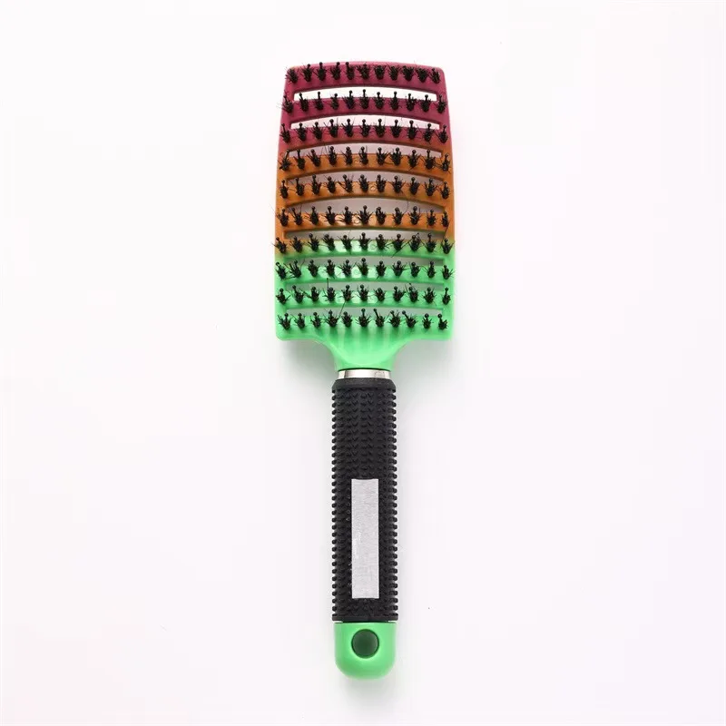Customized Large Curved Hairbrush with High Skull Bristles Top Straightening and Massaging Wig Ribbed LOGO Included factory