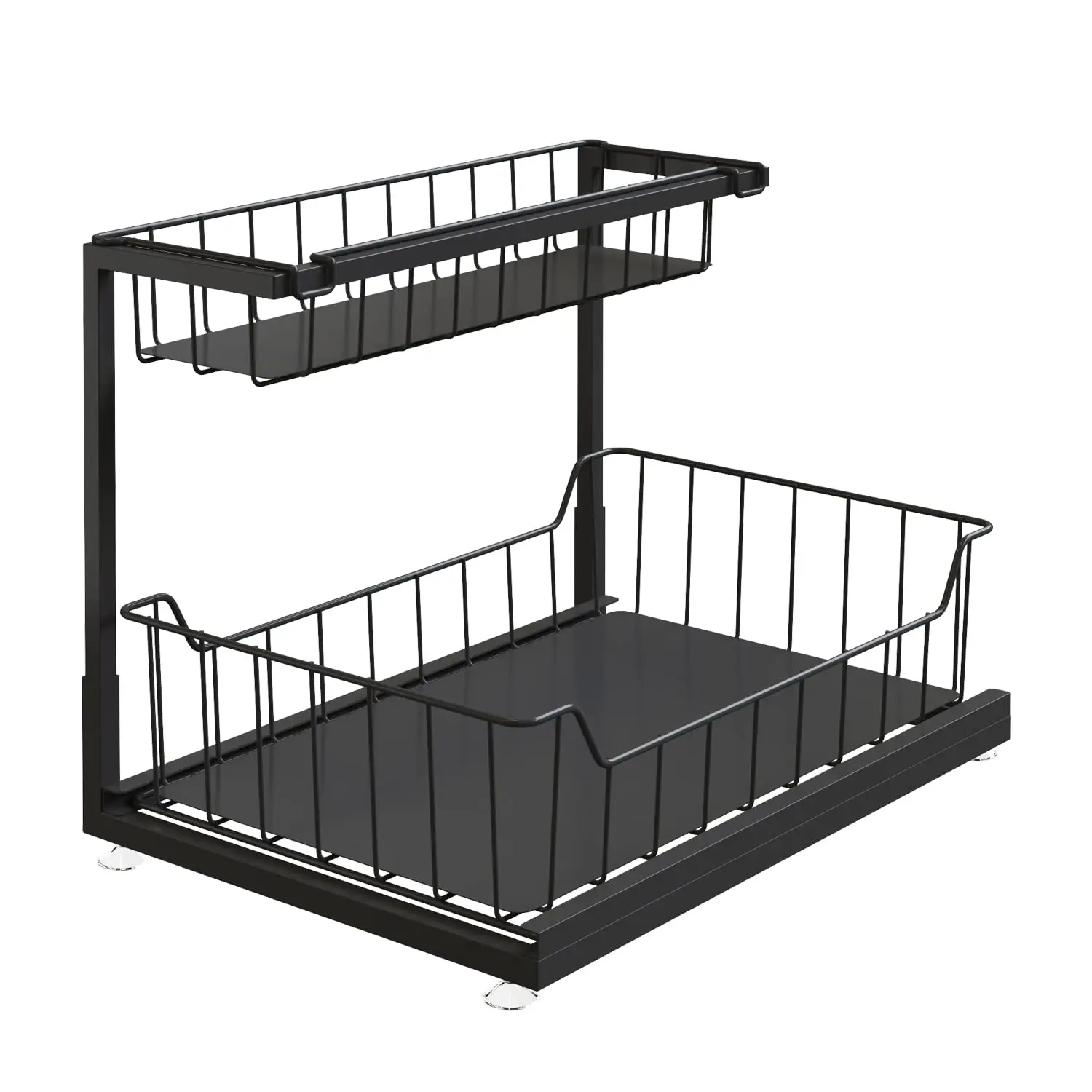 Kitchen Bathroom Sliding Shelf Organizer 2tier Metal Put Out