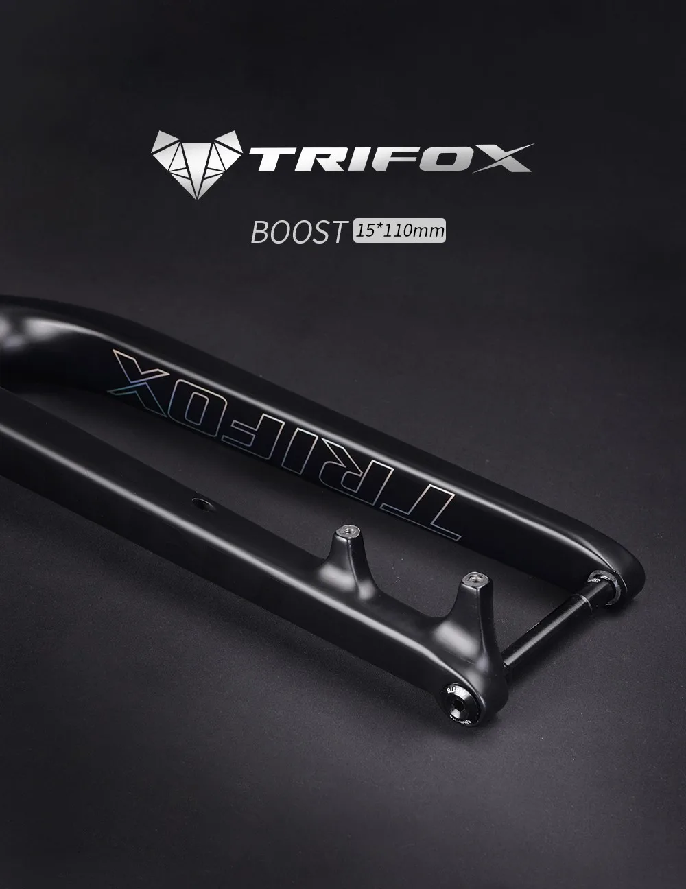 TRIFOX Light Weight 29er MTB Bicycle Rigid Fork Black Matte