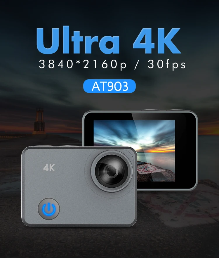 Patent UI design gray waterproof wifi 4k action camera