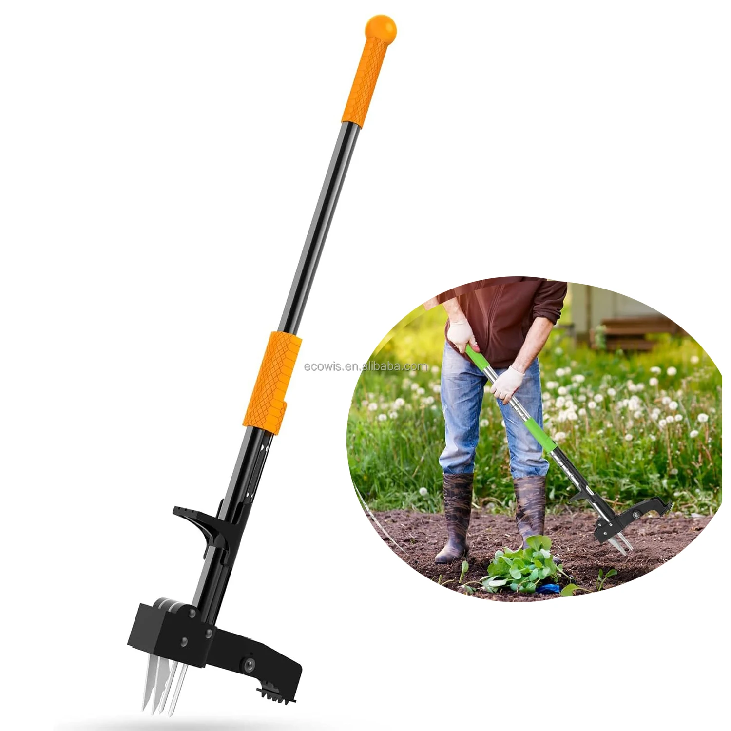 Heavy Duty Stand Up Weed Puller Foot Pedals Lawn Garden Claw Weed