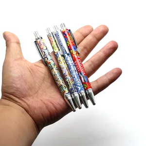 Customized Colored Plastic Full Color Print Heat Transfer Printing Souvenir Press Ball Pen Mechanical Pencil for Souvenir Gifts