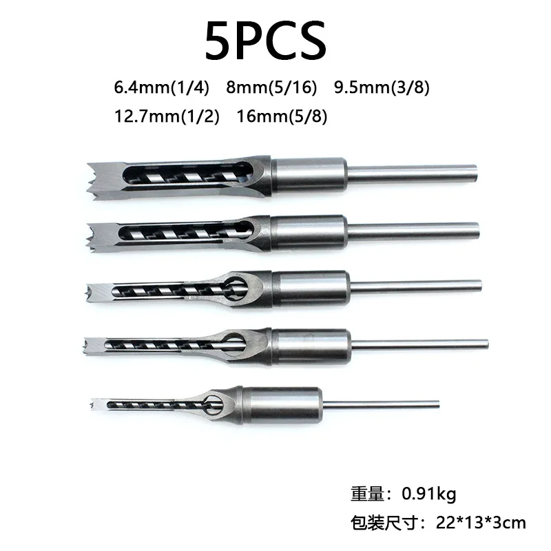 Set De 6 Brocas Cuadradas Para Carpinteria 6.4 - 16mm