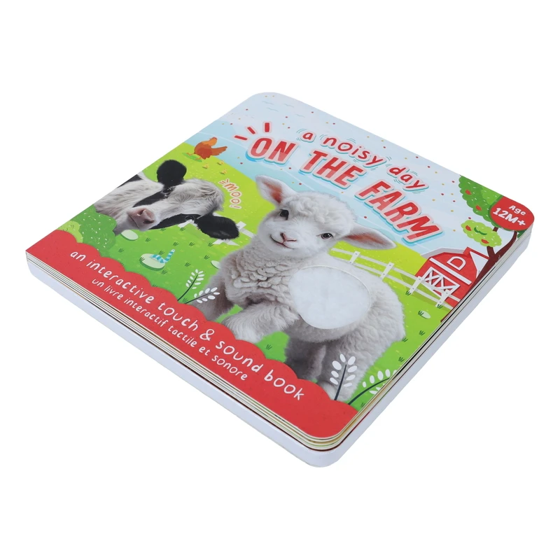 product custom printing design learning animal sound book audio module sound board book for kids-3