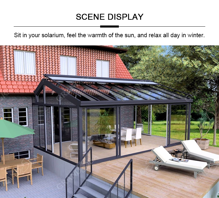 Prefab 3 4 Three Four Season Room Sun Proch Modern Aluminum Glass House