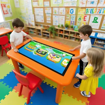 BTHT Multi-Color Smart Touch Preschool Table 32 43 Inch  HD Interactive Touch Game Table   for Kids or Teens