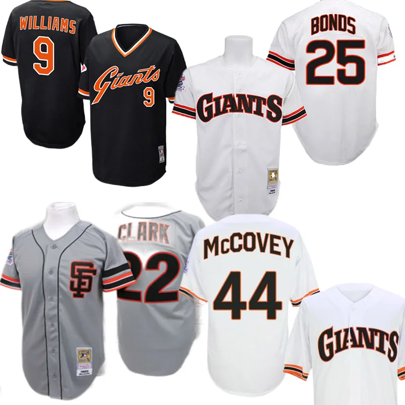 Wholesale Throwback Matt Williams Barry Bonds Willie Mays Will Clark Willie  McCovey Juan Marichal Jersey Men San Francisco stitched From m.