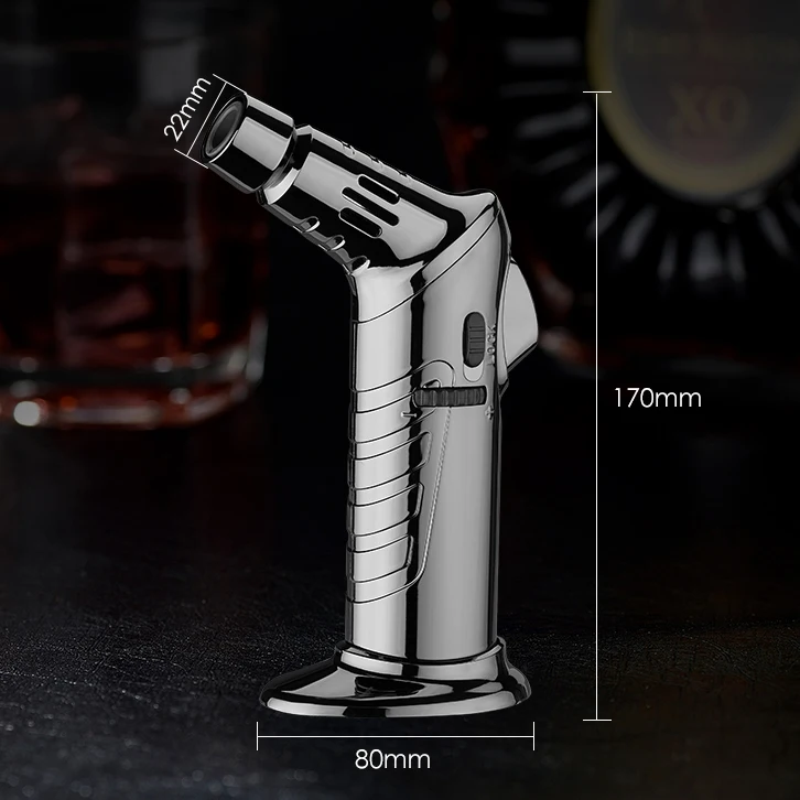 Ready to Ship Portable Table Jet Torch Lighters CUSTOM LOGO Windproof Gas Refillable Metal Wholesale Butane Cigarette Lighter