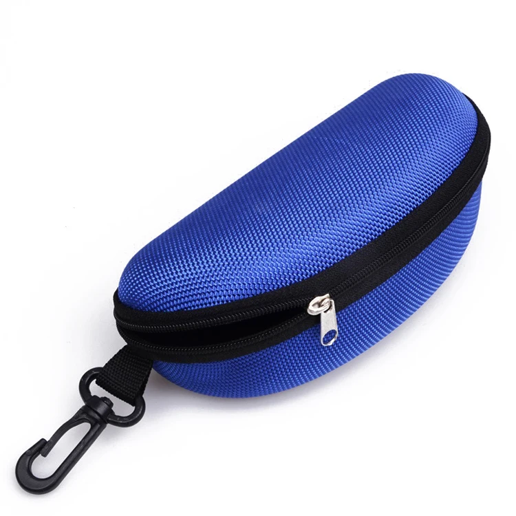 Custom Embossed Logo Zipper Glasses Box Portable EVA Hard Shell Eyeglasses Case with Belt Clip for Outdoor Sunglasses