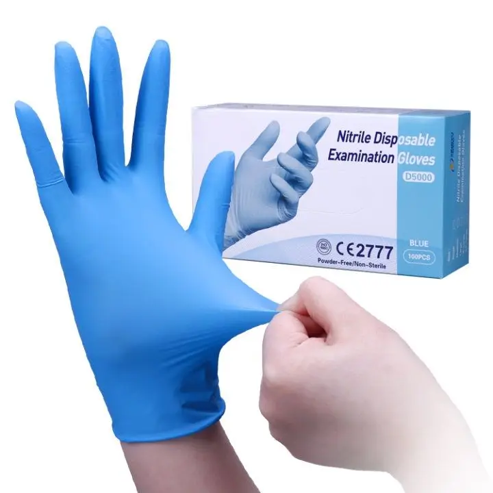 USA Direct Powder-Free Blue Nitrile Disposable Examination Gloves Free Sample Disposable Powder Free Nitrile Gloves