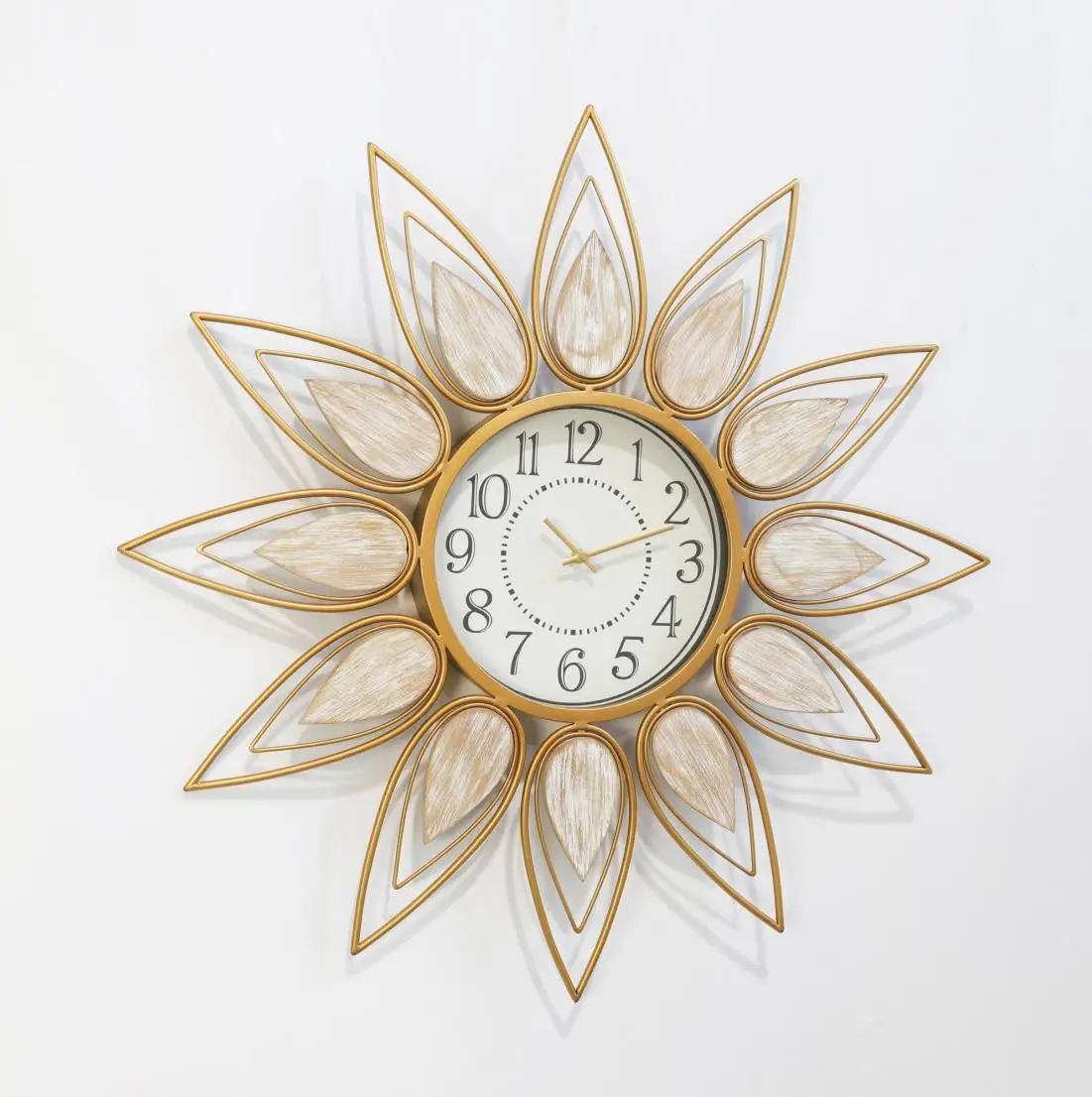 80厘米水滴形状金色铁艺挂钟